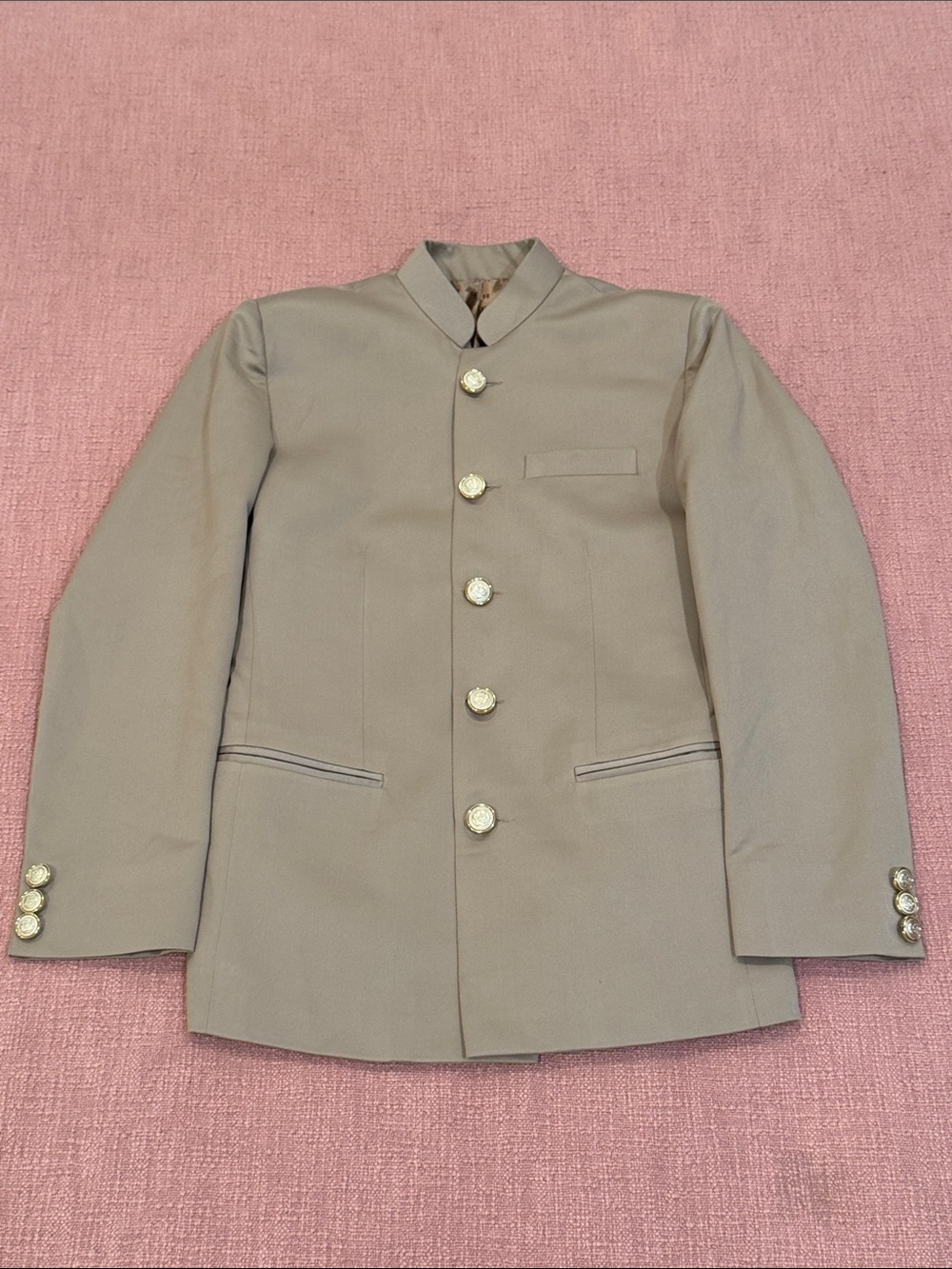 Boys golden / tan formal Indian teen boys Blazer with gold tone Buttons